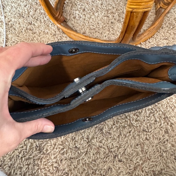 Patricia Nash Slate Blue Leather Shoulder Bag - Picture 9 of 11